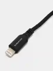 Черный кабель Micro / Lightning 2.4 A, 1 м, ткань, армированный