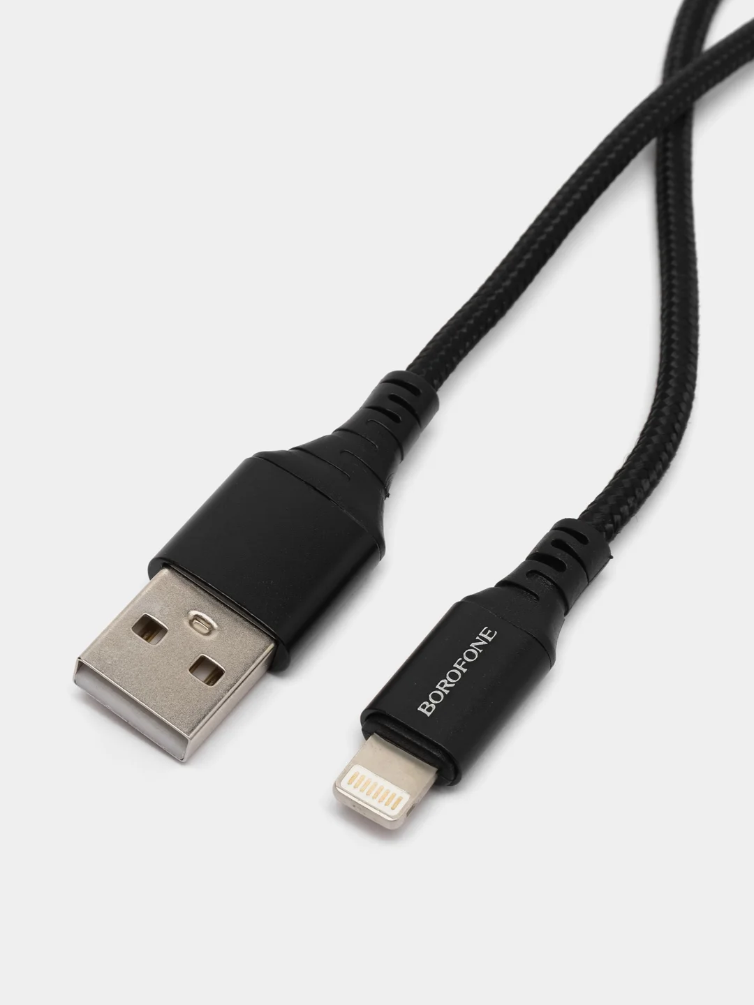 Черный кабель Micro / Lightning 2.4 A, 1 м, ткань, армированный