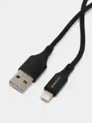 Черный кабель Micro / Lightning 2.4 A, 1 м, ткань, армированный