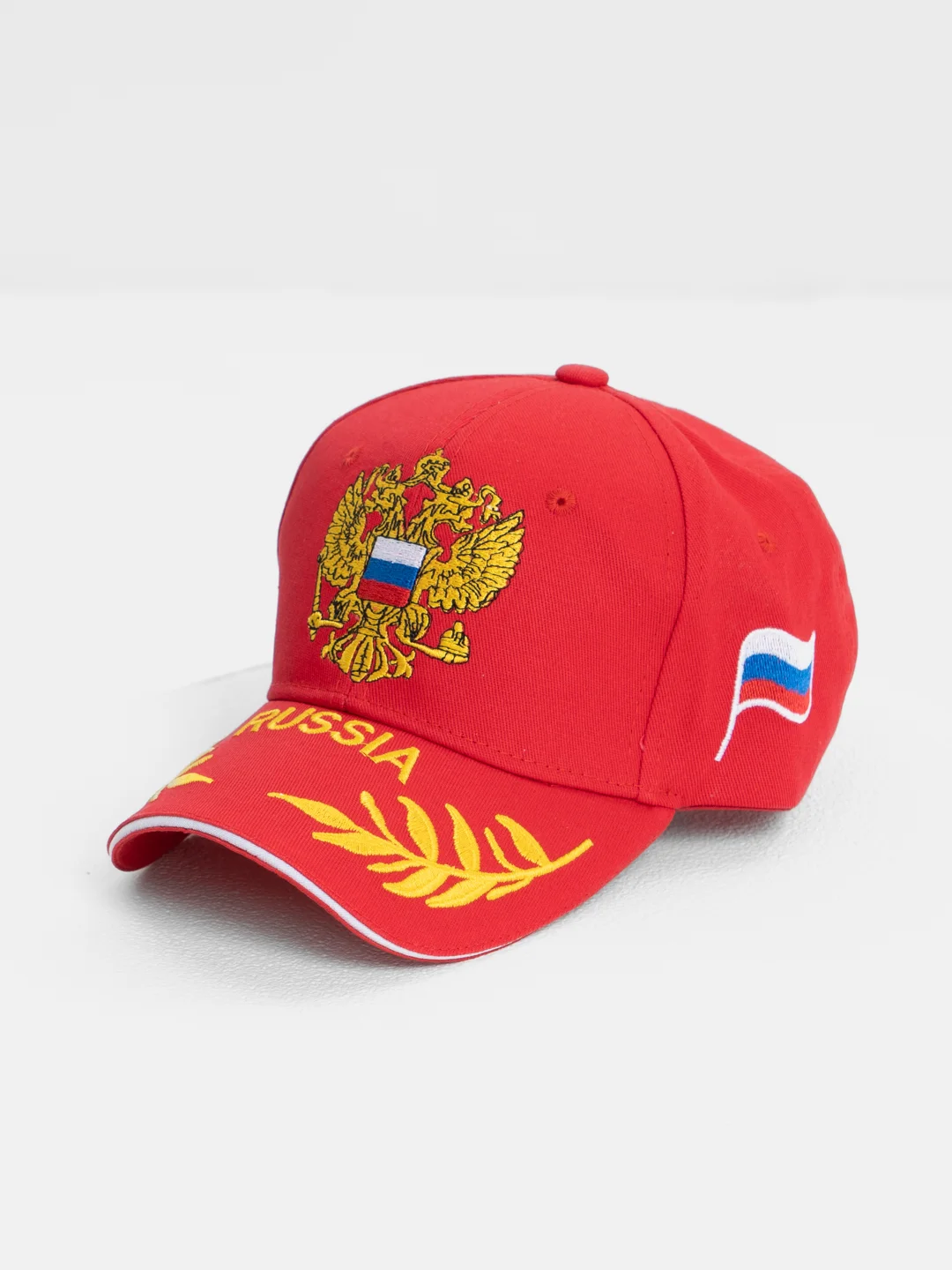 Красный кепка-бейсболка для мужчин и женщин, "Россия", с гербом, весна, лето, осень, унисекс