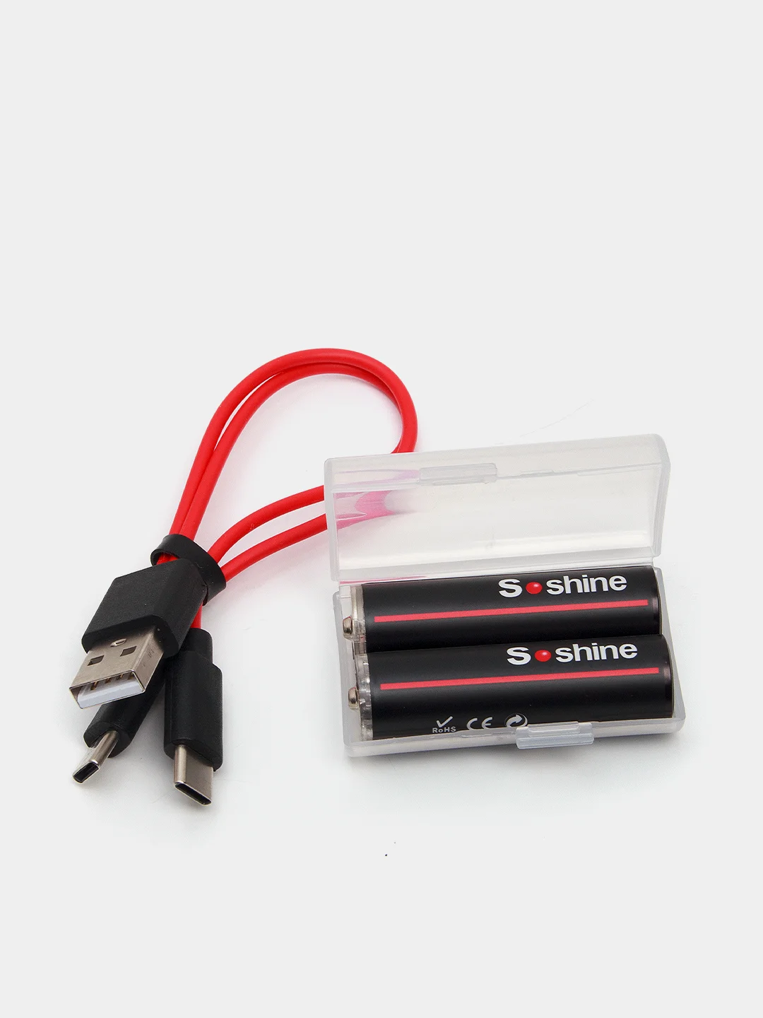 Батарейки аккумуляторные АА Soshine 1,5V 2600 mWh, 1733 mAh  со встроенным Type-C, ЗУ