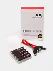 Батарейки аккумуляторные АА Soshine 1,5V 2600 mWh, 1733 mAh  со встроенным Type-C, ЗУ