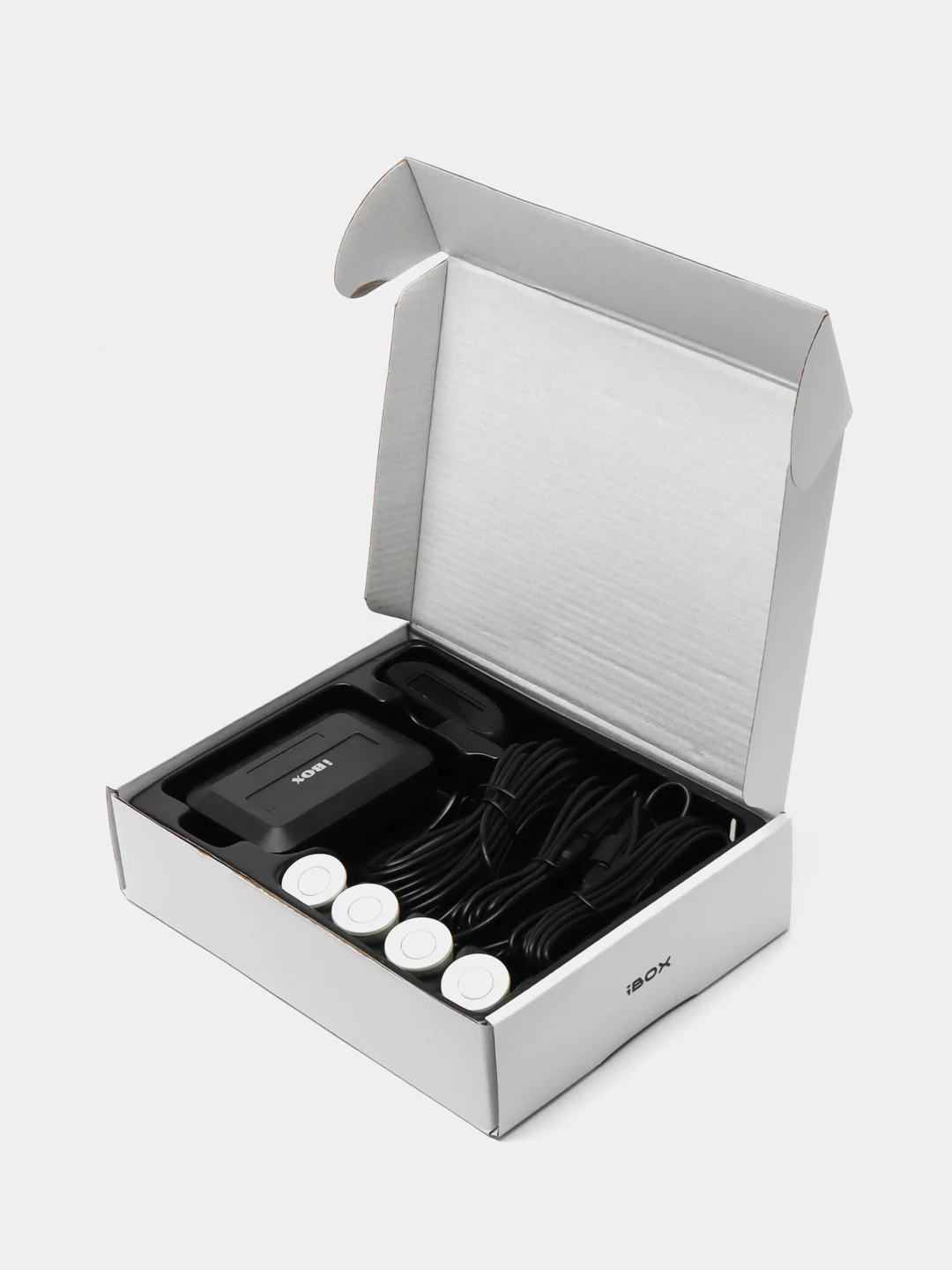 Система безопасной парковки iBOX PS 5000 W, датчики парковки на автомобиль 4 шт, белый