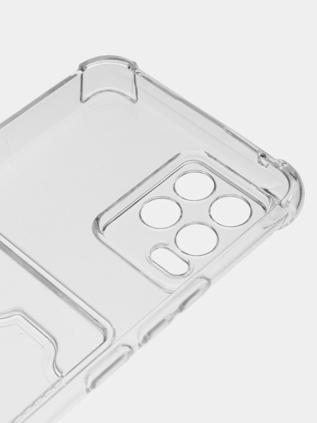 Прозрачный чехол противоударный Realme C30, C21, C11 2021, C20, C35 прозрачный, с карманом для карты