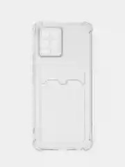 Прозрачный чехол противоударный Realme C30, C21, C11 2021, C20, C35 прозрачный, с карманом для карты