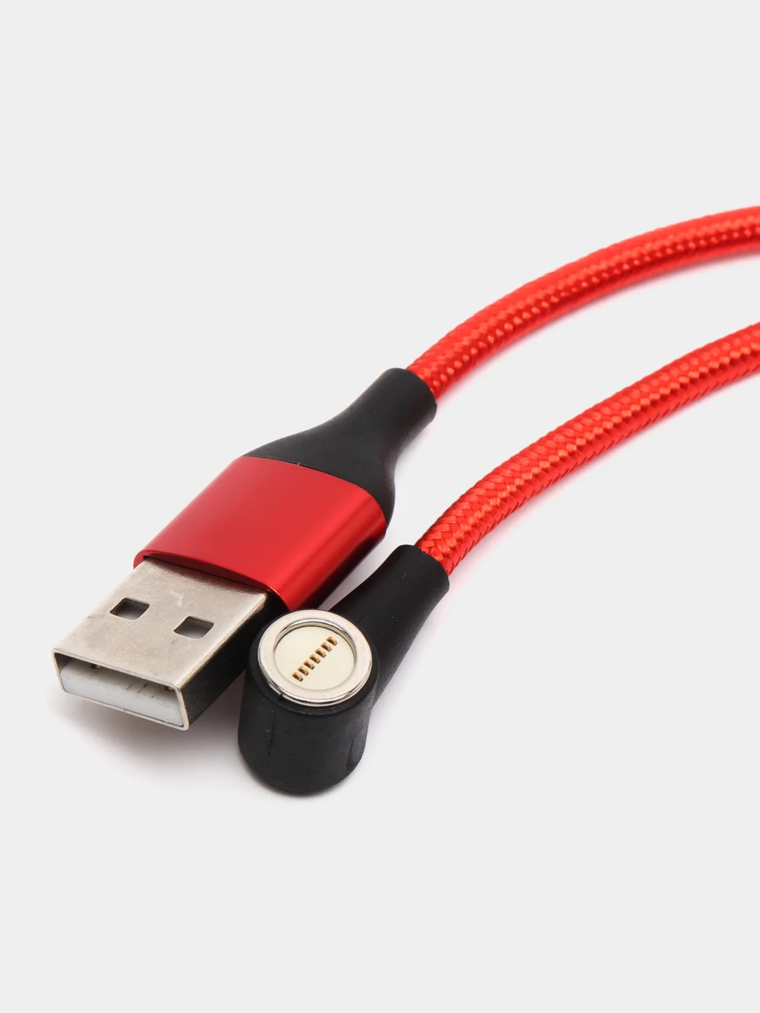 Алый магнитный кабель с быстрой зарядкой 3А и разъемы micro-USB / Type-C / iPhone Lightning