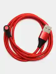 Алый магнитный кабель с быстрой зарядкой 3А и разъемы micro-USB / Type-C / iPhone Lightning