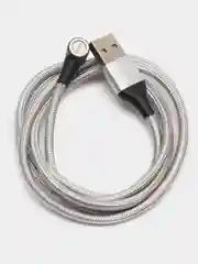 Серый металлик магнитный кабель с быстрой зарядкой 3А и разъемы micro-USB / Type-C / iPhone Lightning