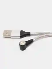 Серый металлик магнитный кабель с быстрой зарядкой 3А и разъемы micro-USB / Type-C / iPhone Lightning