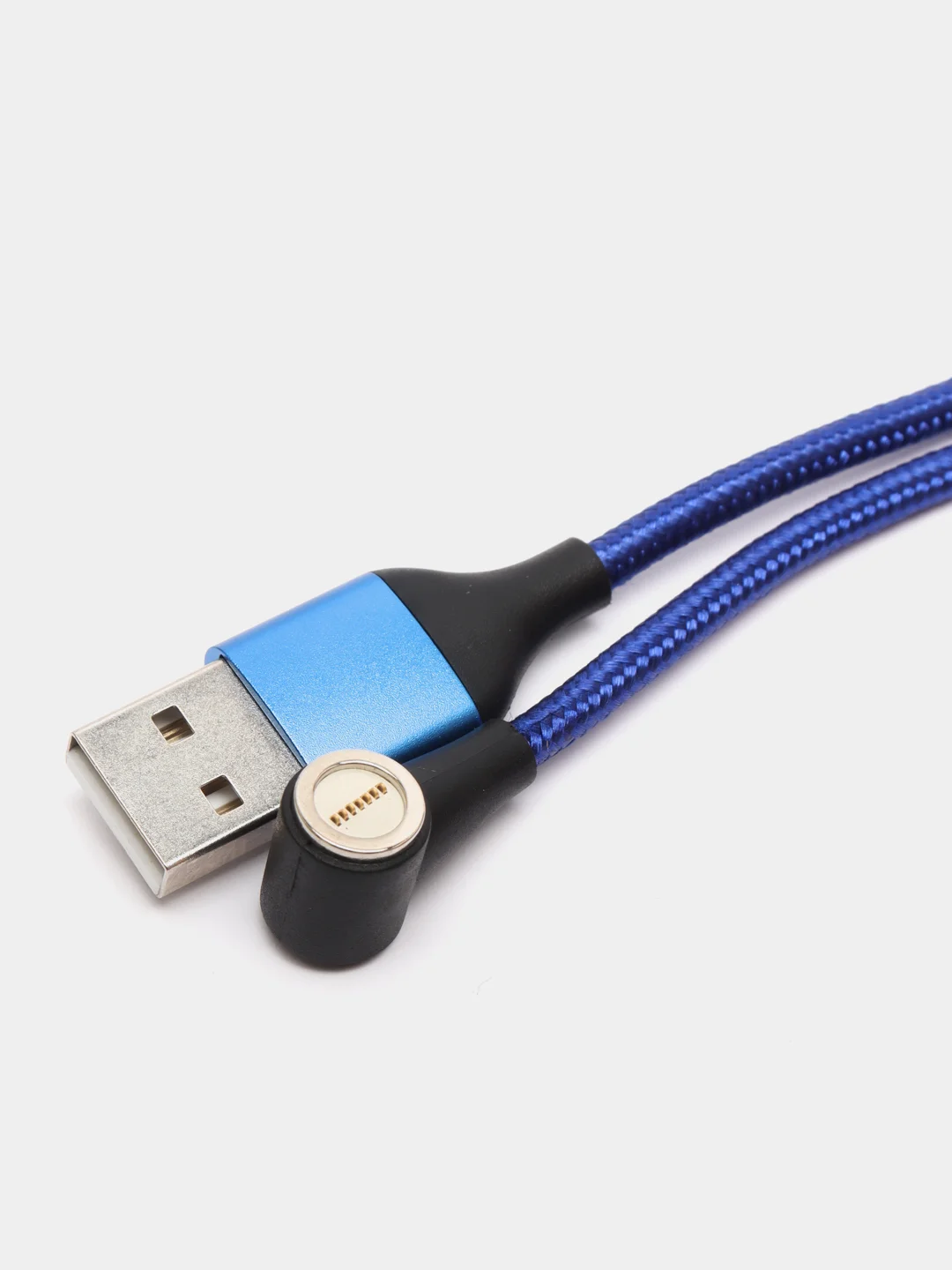 Темно-синий магнитный кабель с быстрой зарядкой 3А и разъемы micro-USB / Type-C / iPhone Lightning