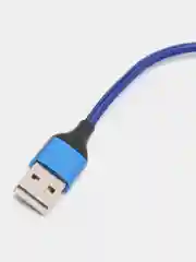 Темно-синий магнитный кабель с быстрой зарядкой 3А и разъемы micro-USB / Type-C / iPhone Lightning