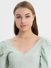 Голубой чокер с подвеской из хрусталя