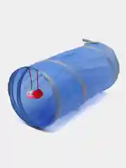 Синий тоннель шуршащий для кошек, складной игровой комплекс с подвесной игрушкой