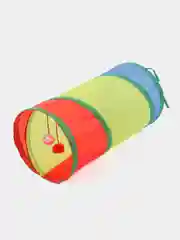 Желтый тоннель шуршащий для кошек, складной игровой комплекс с подвесной игрушкой