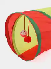 Желтый тоннель шуршащий для кошек, складной игровой комплекс с подвесной игрушкой
