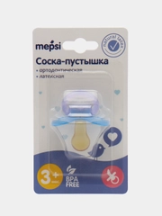 Соска-пустышка латексная  MEPSI ортодонтическая 3+ мес 0303