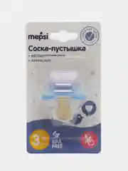 Голубой соска-пустышка латексная  MEPSI ортодонтическая 3+ мес 0303