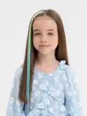 Салатовый пряди на заколках / Цветные пряди / Накладные волосы омбре на заказолке
