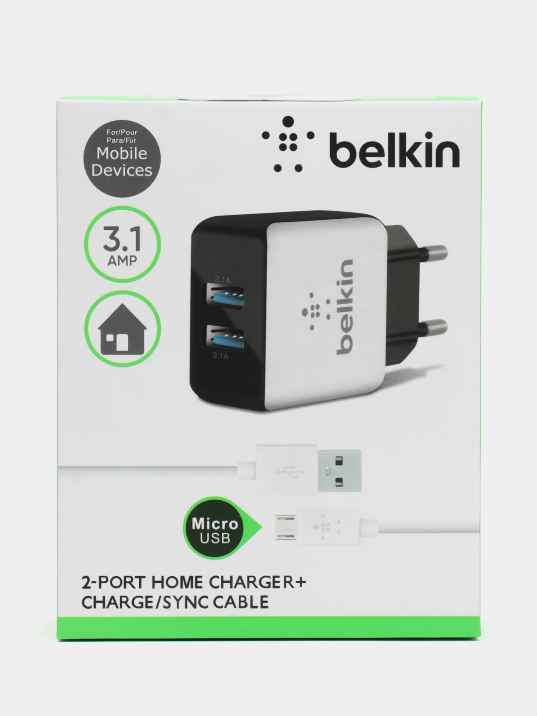 Сетевое зарядное устройство схожее с Belkin 10Вт, USB + кабель USB-Type-C