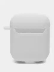 Бежевый чехол для наушников AirPods 2, силиконовый, прозрачный