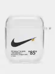 Бежевый меланж чехол для наушников AirPods 2, силиконовый, прозрачный