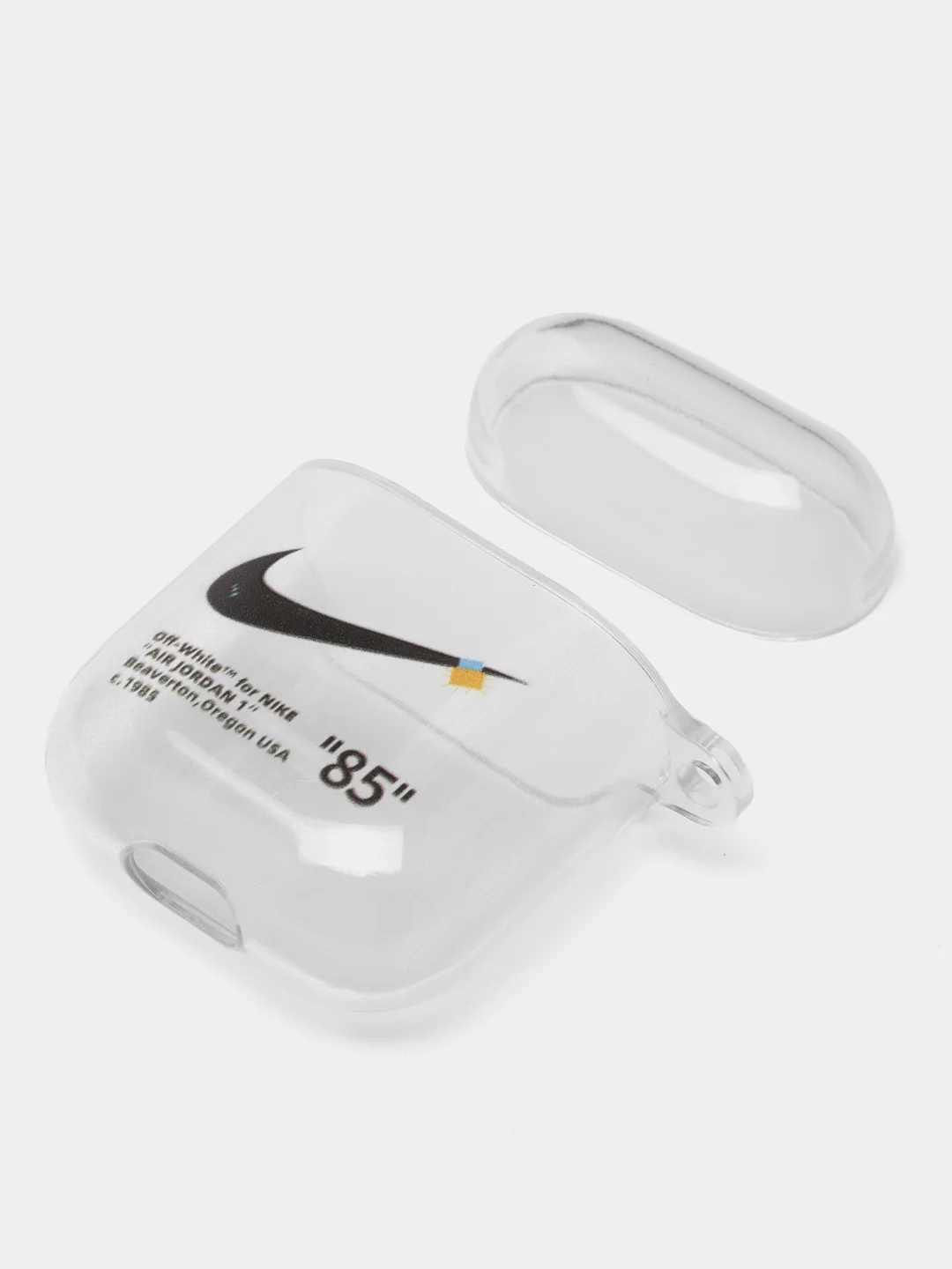 Бежевый меланж чехол для наушников AirPods 2, силиконовый, прозрачный