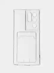 Марсала чехол для Samsung Galaxy S22 Ultra, Галакси С22 Ультра, прозрачный, с карманом для карты