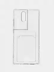 Прозрачный чехол для Samsung Galaxy S22 Ultra, Галакси С22 Ультра, прозрачный, с карманом для карты