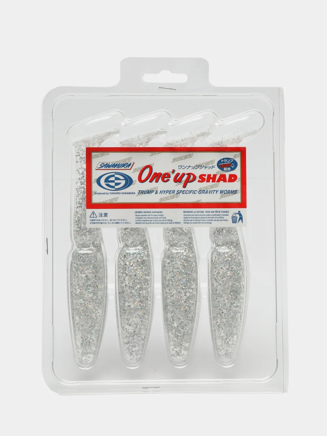 Белый приманка силиконовая Sawamura one up shad 6 (Япония)