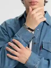 Серый меланж браслет мужской