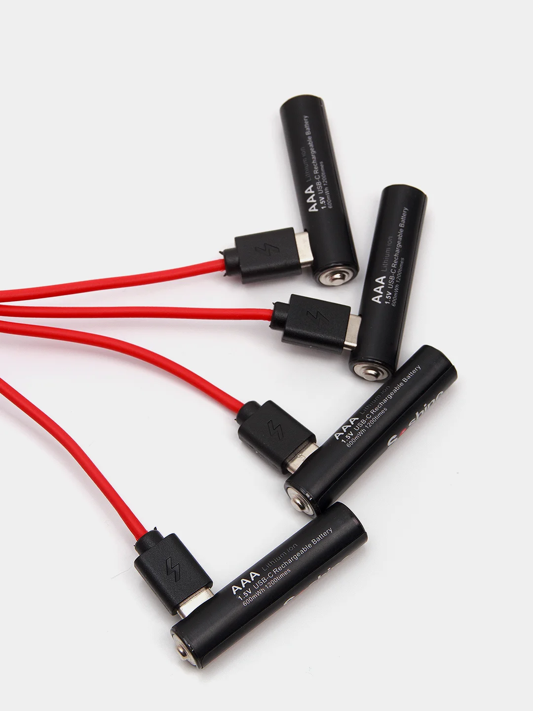 Черный батарейки аккумуляторные ААA Soshine 1,5V 600 mWh / 400 mAh со встроенным Type-C ЗУ