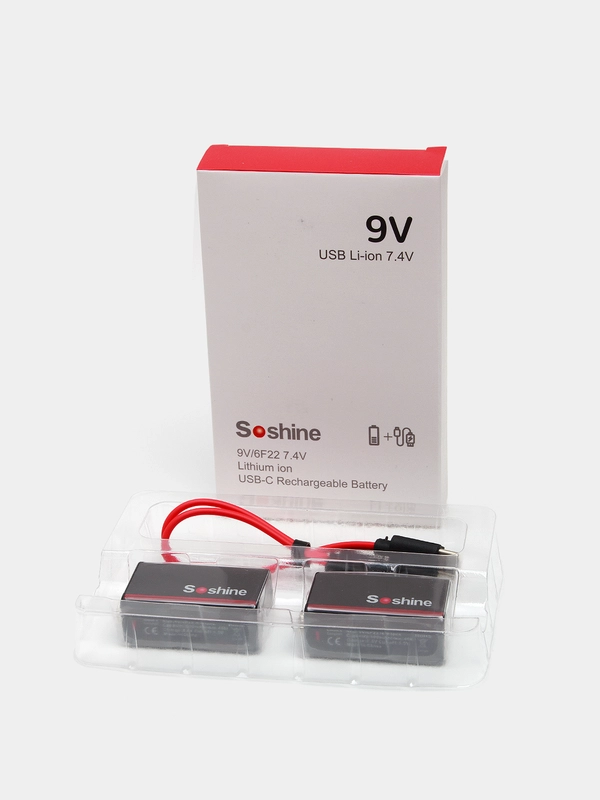 Аккумулятор SOSHINE Li-ion Крона 9V 500mAh со встроенным Type-C ЗУ