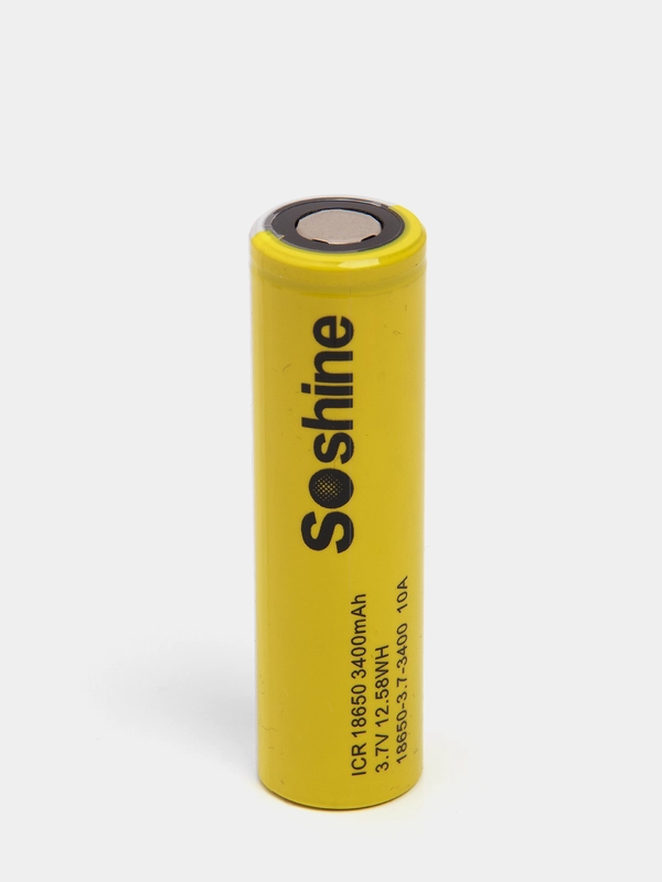 Аккумулятор Soshine ICR 18650 3,7V 3400mAh 10A 12.58Wh
