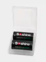 Черный аккумулятор Soshine 16340, RCR123 Li-ion 3,7 V 2,59 Wh, 700 mAh, 2 аккумулятора в боксе