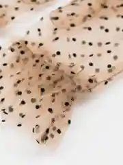 Серый короткие прозрачные сетчатые перчатки из фатина, в горошек
