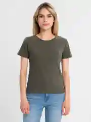 Оливковый футболка женская