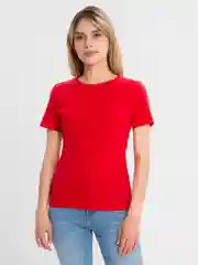 Красный футболка женская