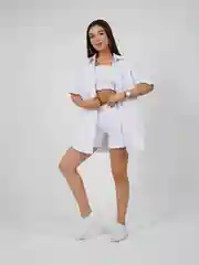 Костюм женский летний, тройка - шорты, рубашка и топ
