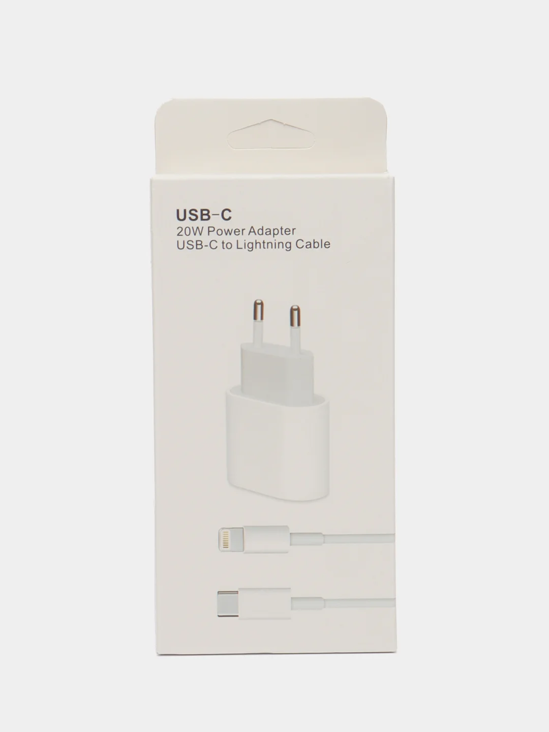 Зарядное устройство для iPhone, блок Type-C, PD, 20W + кабель Type-C/Lightning