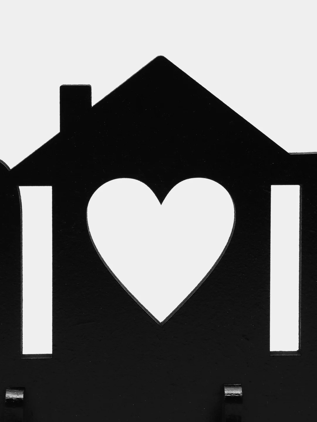 Серый меланж ключница настенная, деревянная, "Home"