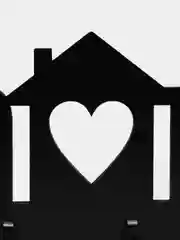 Серый меланж ключница настенная, деревянная, "Home"