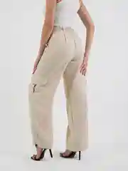 Белый брюки карго, льняные