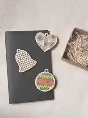 Деревянная новогодняя игрушка для вышивания, декорирования, 3 шт, основа для вышивки