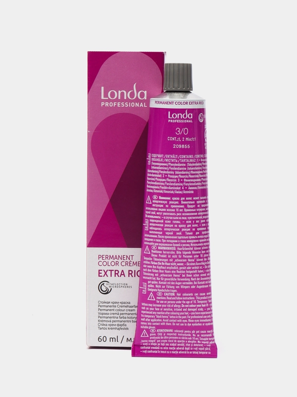 Londa Professional стойкая крем-краска для волос 3/0 темный шатен, 60 мл