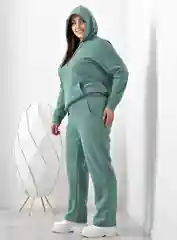 Мятный женский спортивный костюм большого размера