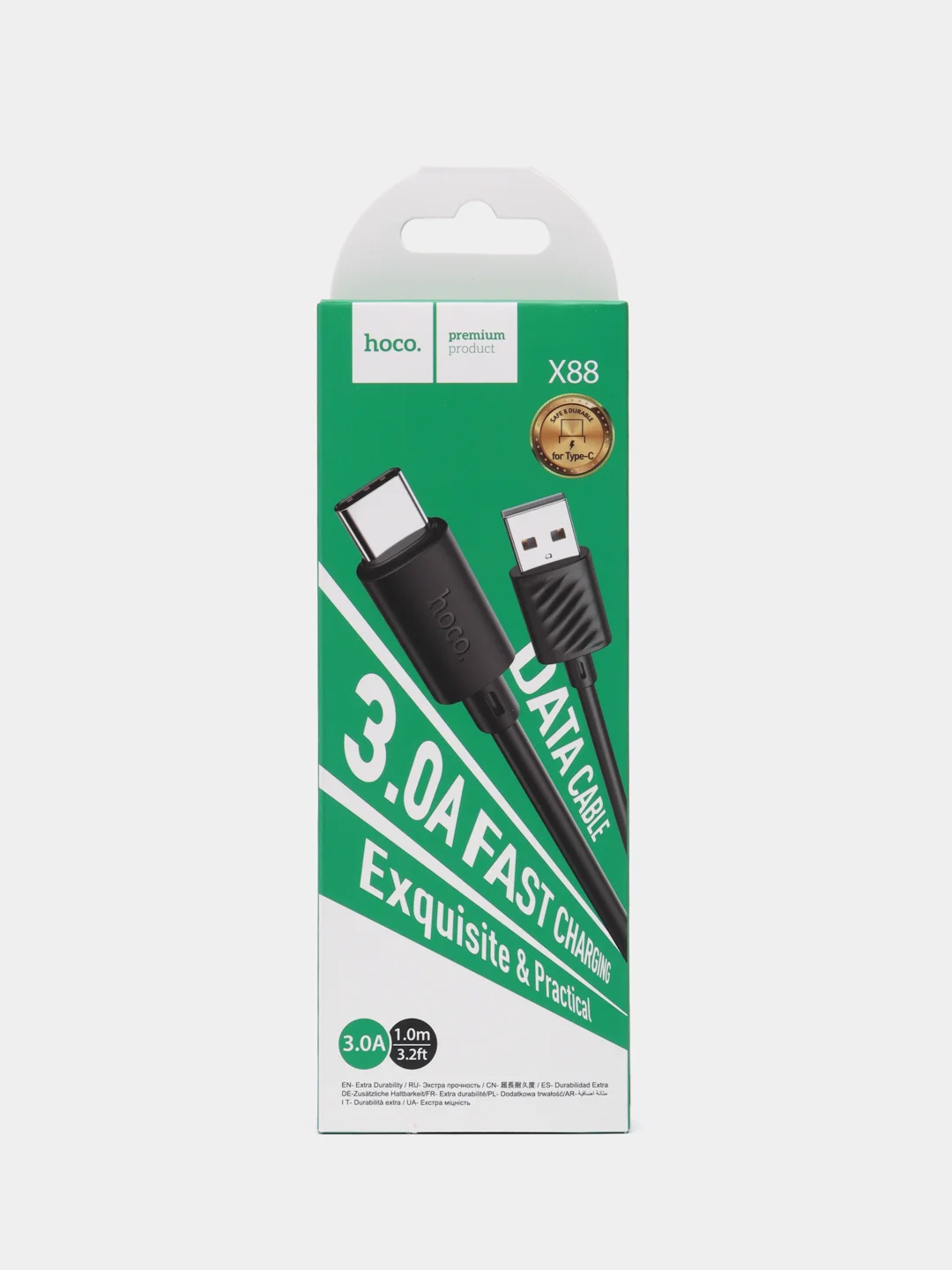 Белый кабель USB на Type-C Hoco X88
