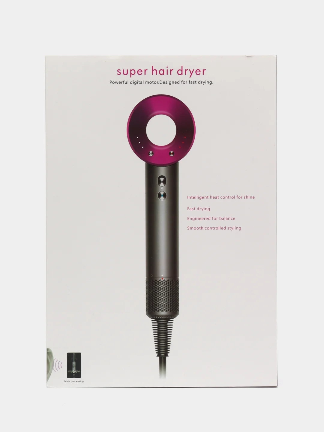 Вишнёвый профессиональный фен для укладки и сушки волос Super Hair Dryer