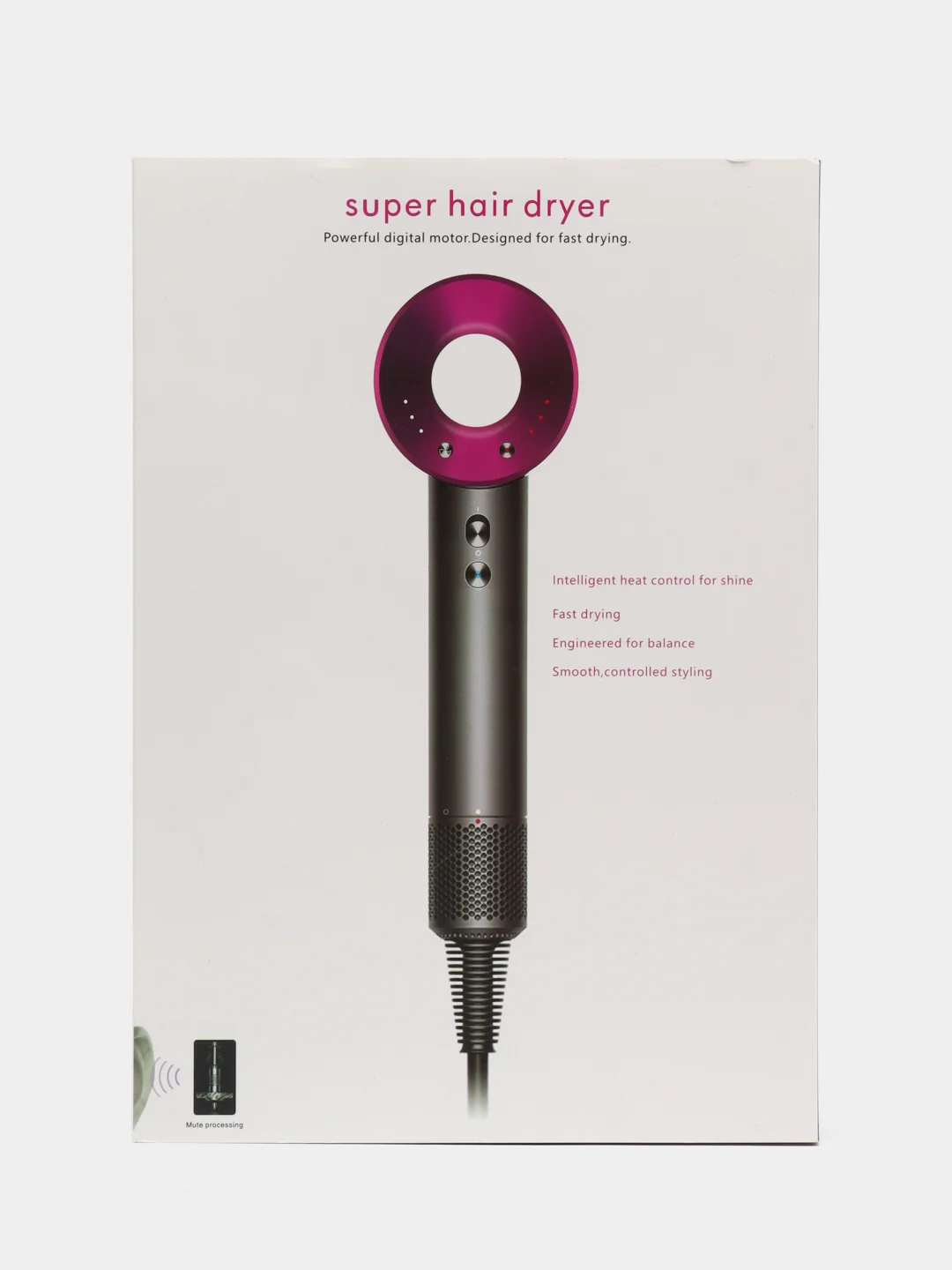 Фиолетовый профессиональный фен для укладки и сушки волос Super Hair Dryer