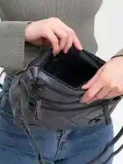 Серый женская сумка на плечо из мягкой экокожи PU со стёганым декором