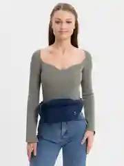 Синий меланж сумка на пояс, унисекс